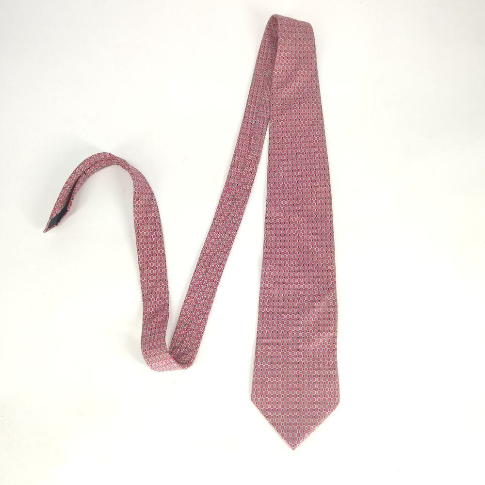 VTG Brooks Brothers Makers Tie Red Blue Geometric Silk USA 58 4 Old Money